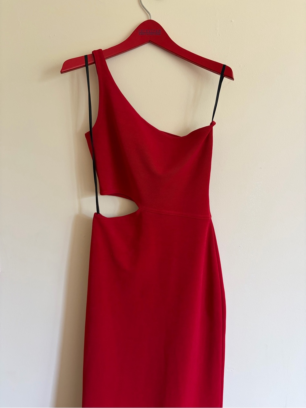 Hugo buscati Red One-Shoulder Cutout Dress